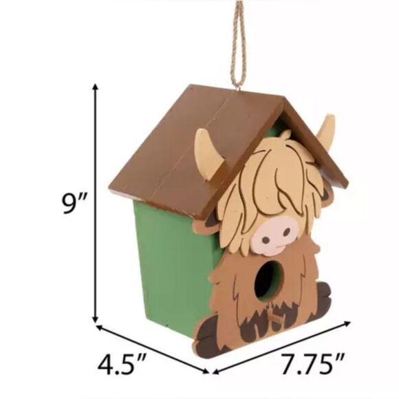 Highland Cow Wood Birdhouse - Picture 2 of 4